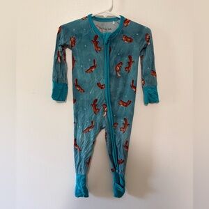 The Sleepy Sloth Platypus Blue Zippy Footie